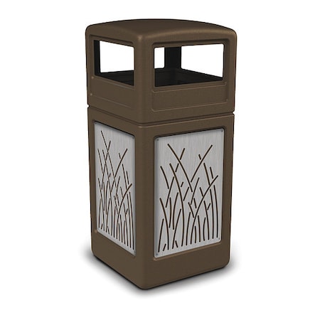 COMMERCIAL ZONE PRODUCTS 42 gal Trash Can, Brown, Stainless Steel 732916299