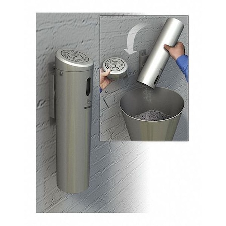 Commercial Zone Products Smoker's Outpost Swivel Lock Wall-mounted Ashtray. Silver 712107