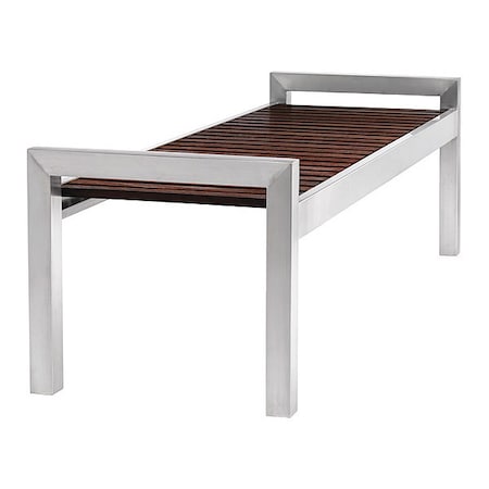 Commercial Zone Products Skyline Esprsso Wood Bench SS Legs, 5 ft. 725453