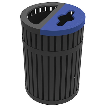 Commercial Zone Products 45 gal Recycling Bin, Blue, Steel 728501