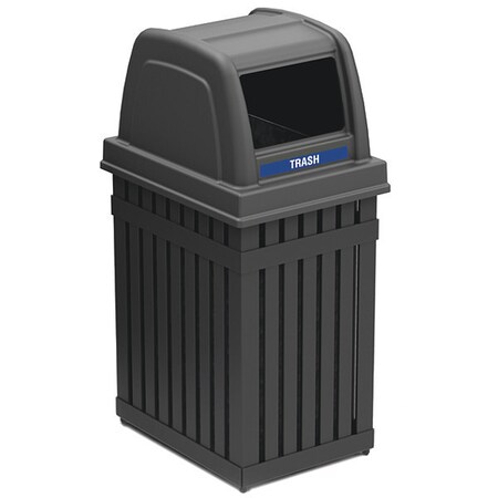 Commercial Zone Products Parkview 1 Trash Bin, 25 gal., Blk 72740199