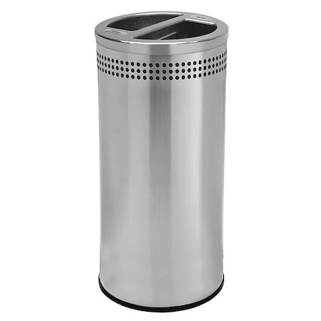 Commercial Zone Products 20 gal Recycling Bin, Silver, Steel 745829