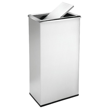 Commercial Zone Products 13.5 gal. Rectangular Waste Receptable, Stainless Steel, Silver 780829