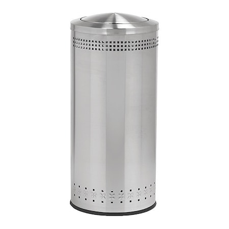 Commercial Zone Products Imprinted Swvl Lid Waste Bin, 25 gal., SS 781429
