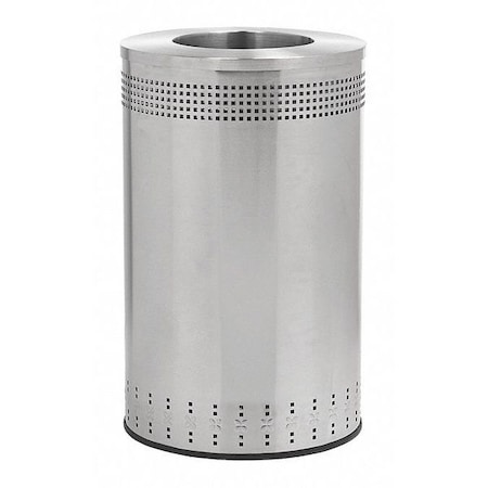 Commercial Zone Products Recycling Bin, Silver, 12" Dia, Stainless Steel 782329