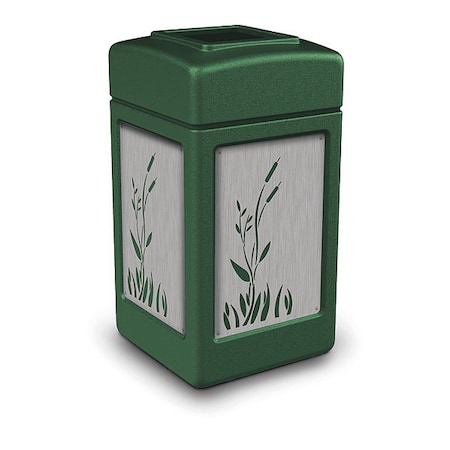 Commercial Zone Products 42 gal Square Outdoor Can, Green 733960