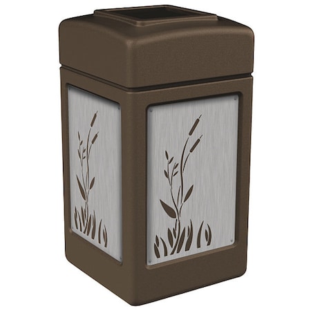 Commercial Zone Products 42 gal Square Outdoor Can, Brown 733962