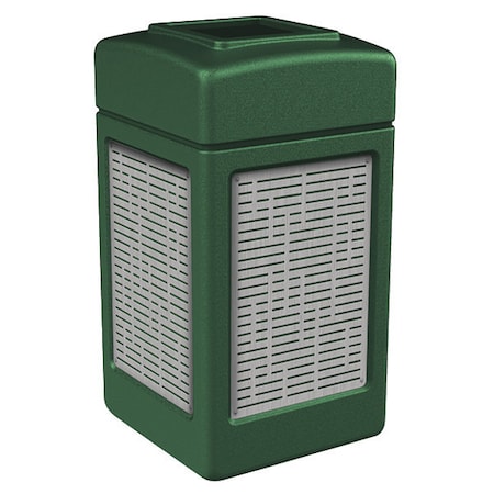 Commercial Zone Products 42 gal Square Outdoor Can, Green 734060