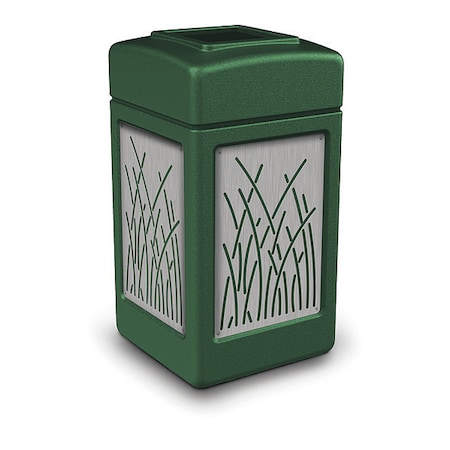 Commercial Zone Products 42 gal Square Outdoor Can, Green 734160