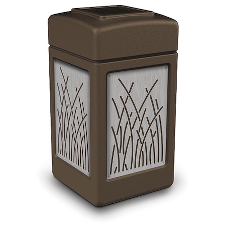 Commercial Zone Products 42 gal Square Outdoor Can, Brown 734162
