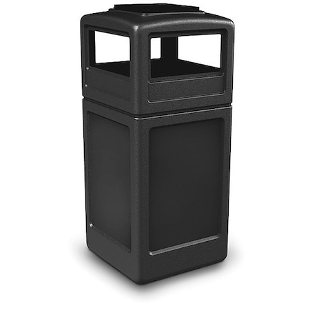 Commercial Zone Products PolyTec(TM) 42 gal Square Outdoor Can, Black, Dome Lid, Polyethylene, 18.5 in 73300199