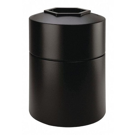 Commercial Zone Products PolyTec(TM) 45 gal Round Institutional Plastic Can, Black, Open Top, Polyethylene, 22 in 730101