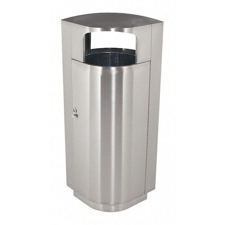 Commercial Zone Products 20 gal Round Outdoor Can, Silver, Stainless Steel 782029