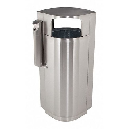 Commercial Zone Products Waste Receptacle, Ashtray, SS, 20 gal. 78222999
