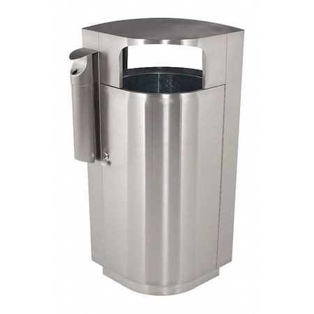 Commercial Zone Products Waste Receptacle, Ashtray, SS, 40 gal. 78232999