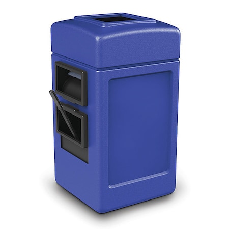 Commercial Zone Products 28 gal Square Outdoor Can, Blue, Polyethylene, 18 1/2 in 755104