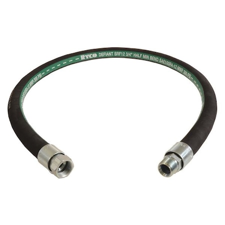 Ryco Hose, 3/4"x48", 300 psi, Male NptxFemaleJic SRF12-048-40904040-1217