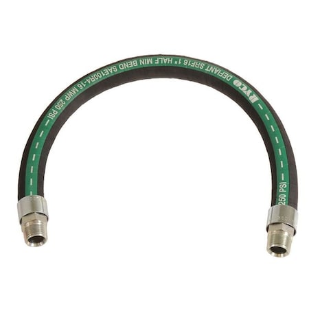 Ryco Hose, 1" x 12", 250 psi, Male x Male Npt SRF16-012-40904090-1616