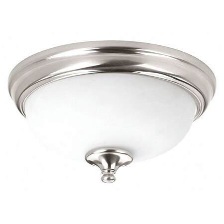 Progress Lighting LED Alabaster 11", One-Light Flush, Nickel P350001-009-30