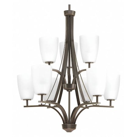 Progress Lighting Leap Nine-Light Chandelier, Bronze P400044-020