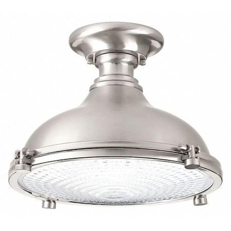 Progress Lighting Fresnel Lens One-Light Semi-Flush, Nickel P350033-009-30