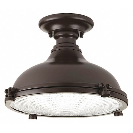 Progress Lighting Fresnel Lens One-Light Semi-Flush, Bronze P350033-108-30