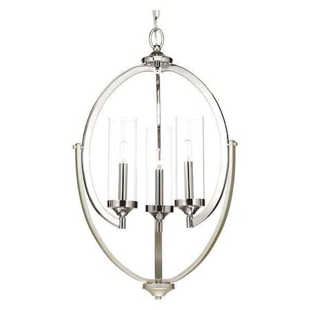 Progress Lighting Evoke Three-Light Chandelier, Nickel P400024-104