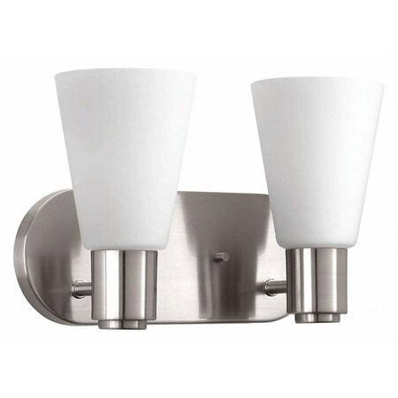 Progress Lighting Logic Two-Light Bath, Nickel P2155-09