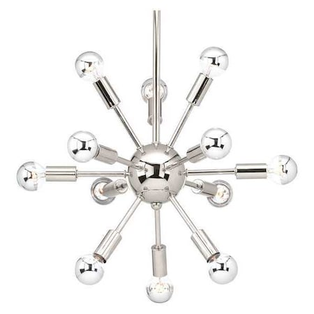 Progress Lighting Ion Twelve-Light Chandelier, Nickel P400040-104