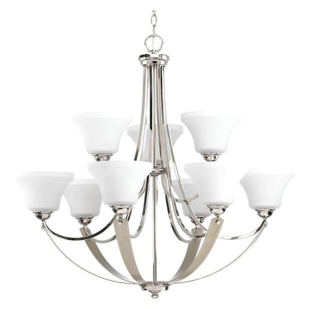 Progress Lighting Noma Nine-Light Chandelier, Nickel P400013-104
