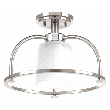 Progress Lighting West Village One-Light Semi-Flush, Nickel P350032-009