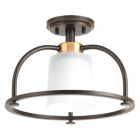 Progress Lighting West Village One-Light Semi-Flush, Bronze P350032-020