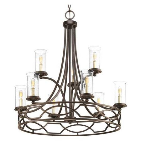 Progress Lighting Soiree Nine-Light, Two-Tier Chandelier P400038-020