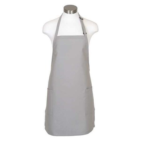 Deltaplus Bib Apron, F53, Silver, 65/35 Poly-Cotton Twill, Silver, 30 in, 30 x 23 in 82815