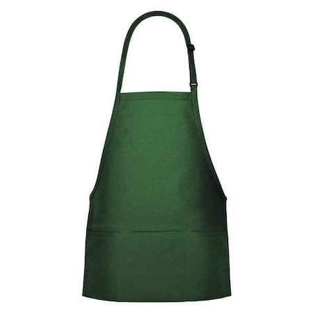 Deltaplus Bib Apron, 3-Pocket, F10XL, Hunter Green, 65/35 Poly-Cotton Twill, Hunter Green, 27 in, Xl 18168