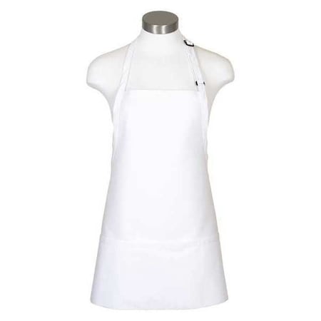 Deltaplus Bib Apron, 3-Pocket, F10XL, White, 65/35 Poly-Cotton Twill, White, 27 in, Xl 18166