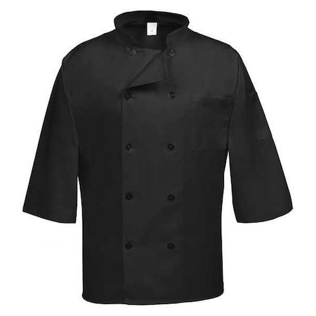 Deltaplus Chef Coat, C10P-3/4 Sleeve, Black, MD 83220