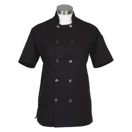 Deltaplus Chef Coat, Womens, Black, C100PS, S/S, XL 83209
