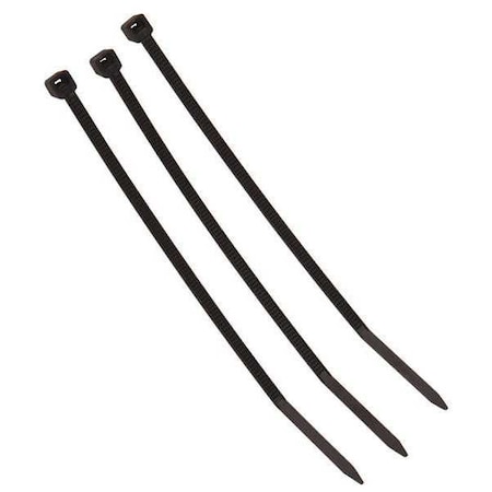 3M Cable Tie, 4 in L, 3/4 in Max Bundle Dia., Black, Nylon 6/6, 18 lb Strength, 1000 PK CT4BK18-M