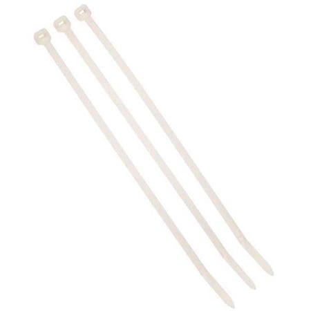 3M Cable Tie, 8 in L, 1-7/8 in Max Bundle Dia., Natural, Nylon 6/6, 50 lb Strength, 1000 PK CT8NT50-C
