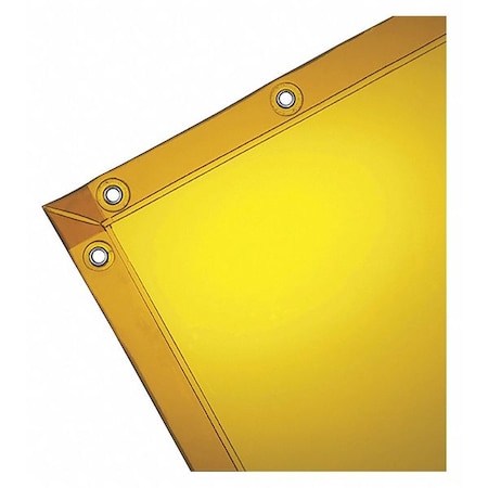 Wilson Welding Curtain, PVC, 8 ft L., 6 ft W., 13 oz, 150 Degrees F Withstand Temp., With Grommets, Gold 36312
