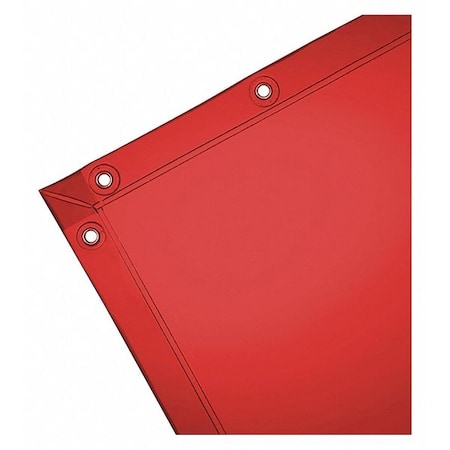 Wilson Welding Curtain, PVC, 4 ft L., 6 ft W., 13 oz, 150Ã‚Â° F Withstand Temp., With Grommets, Orange 37606