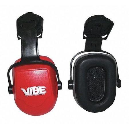Jackson Safety H70 Vibe Hard Hat Mounted Ear Muffs, 25 dB NRR, Passive, Red 20777