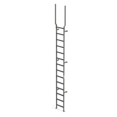 Ega Vertical Ladder, 14 Rungs, With Handrail Extensions, 17'3" Overall Height, 16"W Steps MVMS14EX