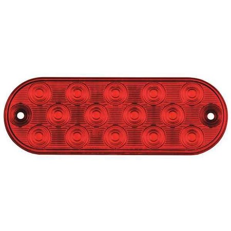 LED Warning Light, Oval Thin, Red, 6