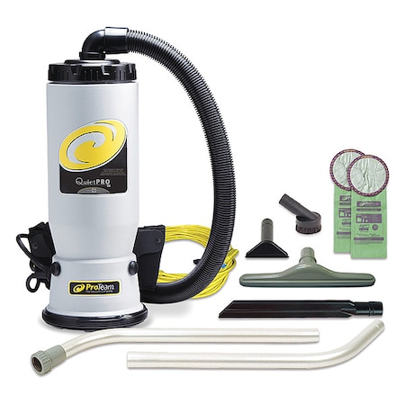 Proteam QuietPro BP 6 qt. Backpack Vacuum w/ Carpet Two-Piece Wand Tool Kit 105733