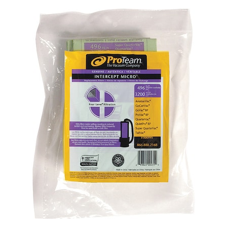 Proteam IMF Bag, Closed Collar, f/ 6 qt., PK10, 10 PK 106995