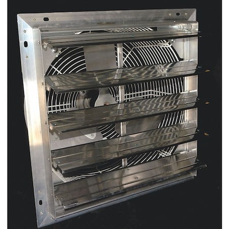 Hessaire Shutter Fan, 24", Variable Speed, 4450 cfm, 115/230V 24SF6V240C