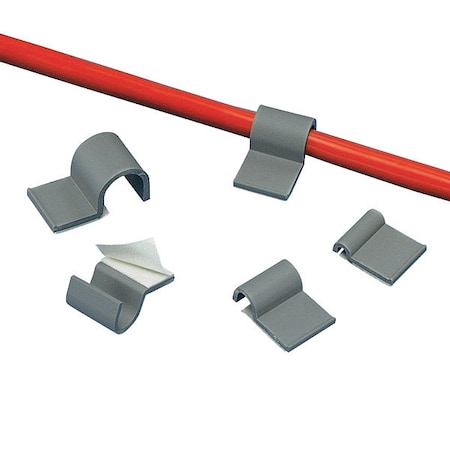 Panduit Cable Clip, Light Gray, PVC, 0.14 lb. Strength, 100 PK A1C25-A-C8