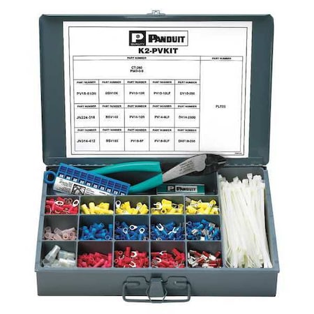 Panduit 22-10 AWG Wire Termination Kit w/Tool 1121 Piece K2-PVKITY